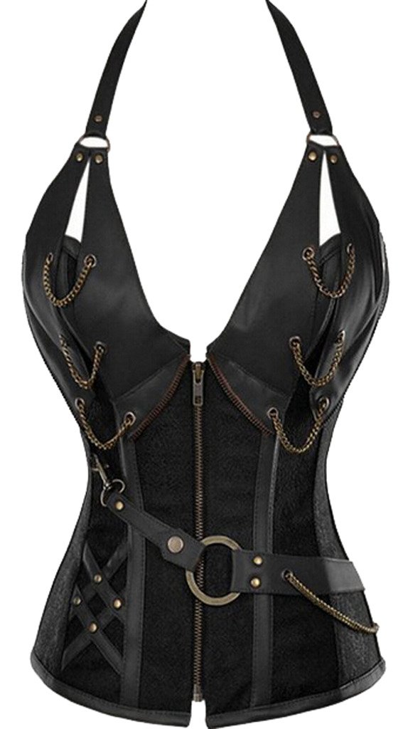 Photo 1 of Alivila.Y Fashion Womens Steel Boned Retro Goth Steampunk Corset 908-Black-M