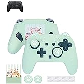 Case for Nintendo Switch 2 Pro Controller,UYRUREL Premium Sillence Material,Shock-Absorbing and Anti Drop Protection Soft Shell,with Stickers and Thumb Grips,Green.