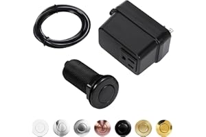 CLEESINK Garbage Disposal Switch, Cordless Air On Off Kit for Food Waste Disposer, Plastic Black, LONG 3.5" Sink Top Push Button