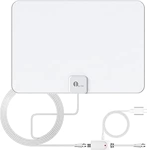 Amplified HD Digital TV Antenna - Support 4K 1080p and All Older TV's - Indoor Smart Switch Amplifier Signal Booster - Coax HDTV Cable/AC Adapter