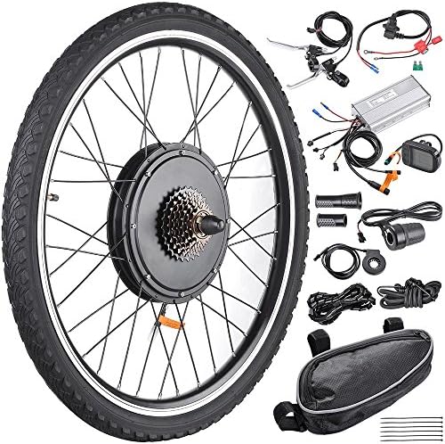 Front/Rear Wheel Electric Bicycle Motor Kit E-Bike (Black & Rear w/LCD Display)