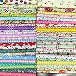 Misscrafts 50pcs 8" x 8" (20cm x 20cm) Top Cotton Craft Fabric Bundle Squares Patchwork DIY Sewing Scrapbooking Quilting Dot Pattern