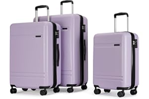 PRIMICIA GinzaTravel 3-Piece Luggage Sets Expandable Suitcases with 4 Wheels PC+ABS Durable Hardside Luggage sets TSA lock (Lavender Purple, 3-Piece Set(20"/25"/29"))