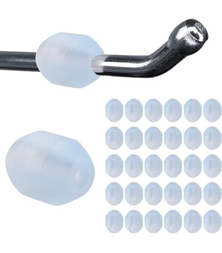 BENECREAT 200 Pack Clear Plastic Peg Hook Stoppers - 28mm Inventory Control Clips For Retail Display