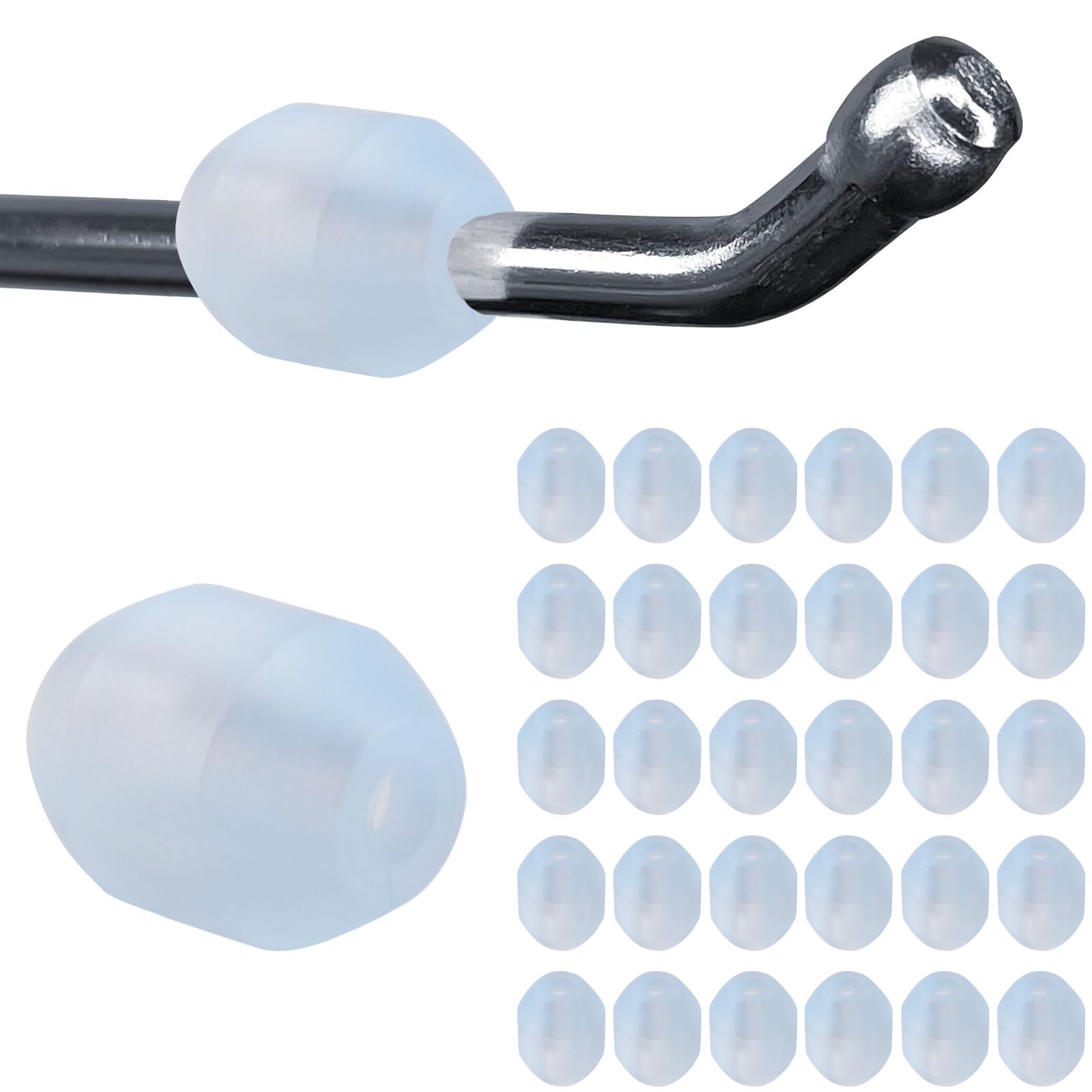 INCREWAY 100PCS Peg Hook Stoppers PVC Inventory Control Clips 4mm Pegboard Peg Locks for Retail Hooks (Clear)