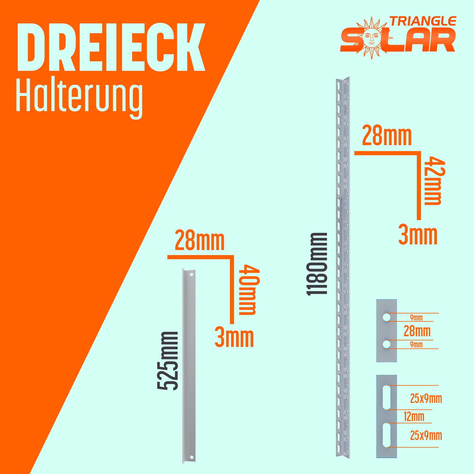 4x Solarmodul Halterung 1180mm Set Profil 40x28x3! für 2 Solarpanels Solarmodul Flachdach Aufständerung Photovoltaik Universal Balkonkraftwerk Robuste Wand Flachdachmontage, Wetterbeständig, PV Module 4