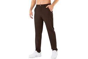 Shallowlulu Mens Golf Pants Stretch Classic Fit Dress Pants 30"/32"/34" Quick Dry 6 Pockets Water-Resistant Casual Trousers