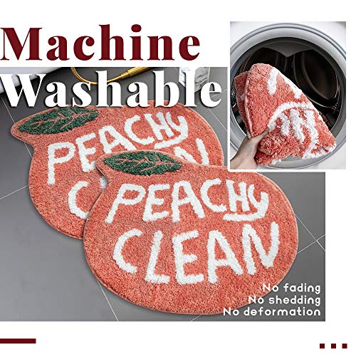 RORA Peach Bath Mat Peachy Clean Bath Mats for Bathroom Non Slip Coral