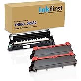 3PK-1 Inkfirst DR630 DR-630 Drum Unit + 2 TN660 TN-660 High Yield Toner Cartridges (2 Toner + 1 Drum) Compatible Replacement