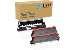 3PK-1 Inkfirst DR630 DR-630 Drum Unit + 2 TN660 TN-660 High Yield Toner Cartridges (2 Toner + 1 Drum) Compatible Replacement 