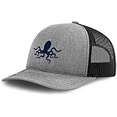 Custom Richardson Mesh Cap Hat Embroidered Octopus Sketch Blue Sea Embroidery Trucker Hats for Men & Women
