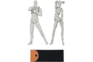 CROWN X STARR Artists Manikin Blockhead Drawing Models - Jointed Mannequin Male/Female Figures - Complete with Felt Pencil Holder