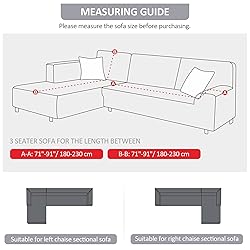L Shape Sofa Couch Covers Super Stretch 2pcs, 3 + 3