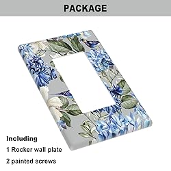 Pznen Blue Floral Rocker Switch Plate Covers Spring