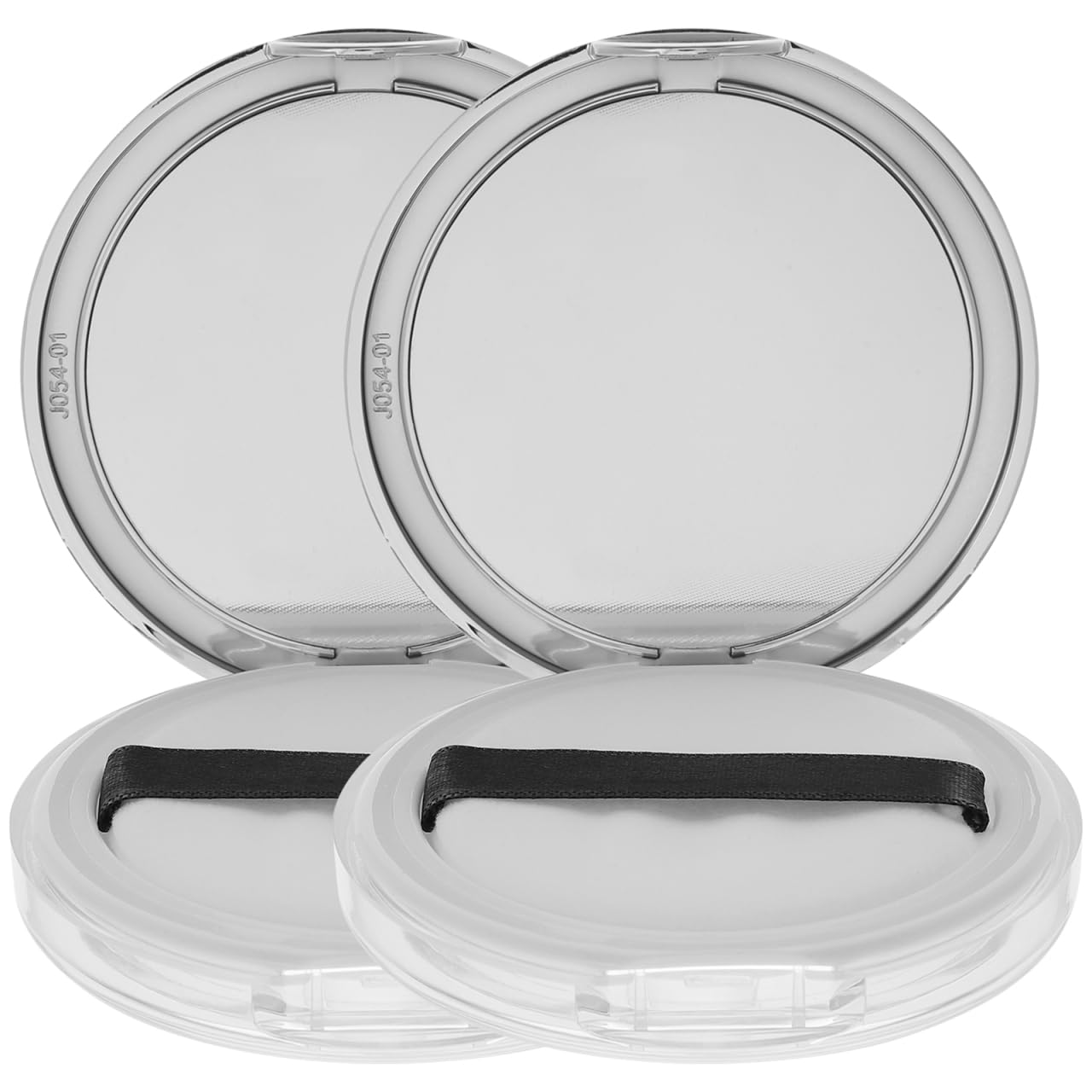 Lurrose 2pcs Empty Powder Box Puff Container Foundation Case Box Powder Mirror Box Foundation Case with Mirror Travel Powder Container, Silver