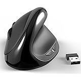 OfficeTec 2.4GHz Wireless Vertical Ergonomic 6-Button Optical Mouse, 800 / 1200 /1600 DPI (VM101)