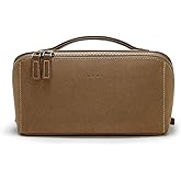 EACHY Travel Makeup Bag, Large Capacity Cosmetic Bag for Women, Waterproof PU Leather, Flat Open Portable Toiletry Bag for Skincare, Brushes & Travel Essentials