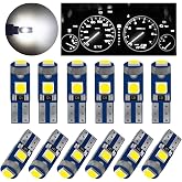 GLSOWEE T5 LED Bulbs, 74 73 37 2721 LED Bulb 12 Volt Replacement, White | 3030 SMD Bright Canbus Error-Free, Fit for Auto Car Gauge Cluster Dashboard Light Bulb Instrument Panel Indicator Lights Lamp