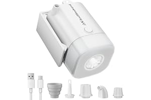 THE WEEKEND Portable Air Pump for Camping and Travel – Fast Inflate & Deflate with Built-in LED Lantern, Perfect for Air Mattresses, Pool Floats & Sleeping Pads