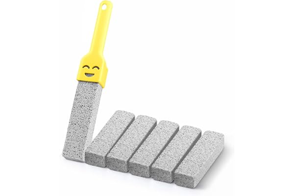 Pumice Stone for Toilet with Replaceable Handles for Cleaning Hard Water Stains, Eco-Friendly Cleaning Stone for Bathroom, Ki