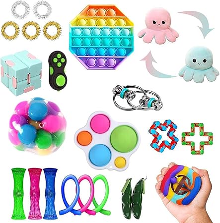 Amazon スクイーズ玩具 プッシュポップ ストレス解消グッズ Fidget Toy Bubble Sensory Toy Set 減圧おもちゃ バブル フィジェットおもちゃ インテリジェンス発展 知育おもちゃ そわそわおもちゃ 自閉症特別支援 ボードゲーム 子供 大人兼用 プレゼント 23個セット