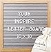 Letter Board - Improved Gray Felt Letter Board 10x10 inches - Message Board with 340 Changeable Letters Emojis Numbers with Bag and Premium Oak Frame and Wall Mount (Gray)