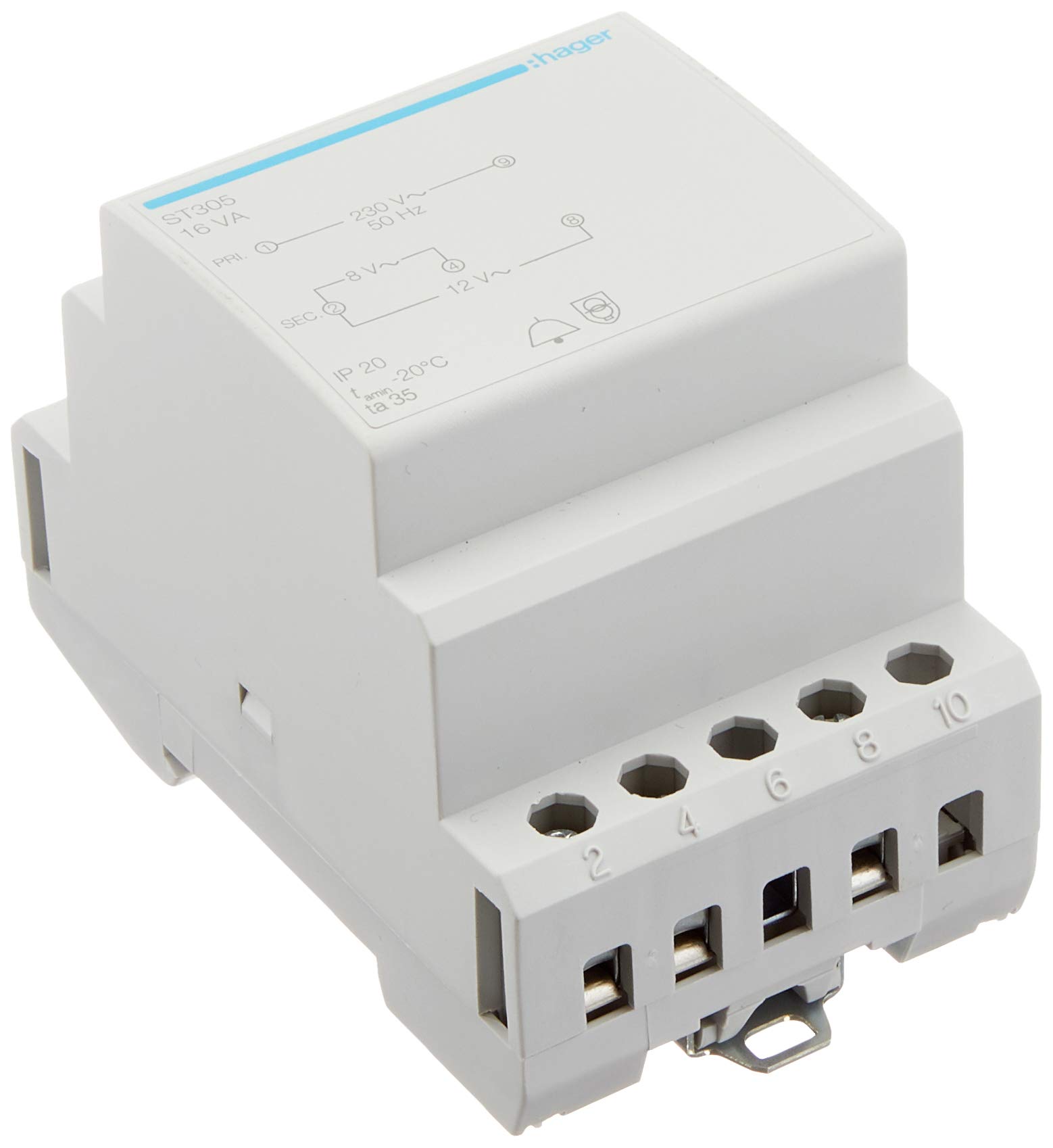 Hager ST305 – Transformer 16 VA 230/8 – 12 V