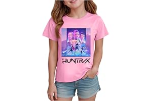 K pop Demon Shirt for Girls Cute Cartoon Graphic Tshirt Trendy Funny Kids Sweatshirt Pink Tops Short Sleeve Crewneck Shirts