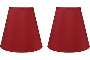 Urbanest Set of 2 Hardback Empire Lamp Shade 5-inch by 9-inch by 8.5-inch, Red