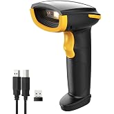 Inateck Bluetooth Barcode Scanner, 1D 2D QR Code Scanner Wireless with 2.4G, Bluetooth, and USB 3-in-1, 2600mAh Battery, Includes APP and SDK, Support Screen Scanning, BCST-23 Black