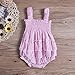 Charm Kingdom Baby Girls Striped Seersucker Bubble Straps Ruffle Layers Bowknot Romper, Pink, 12-18 Months