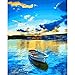 Olibay Diy Painting Paint By Number Kit Lake Boat Digital Oil Painting Home Decor 15.7X19.7