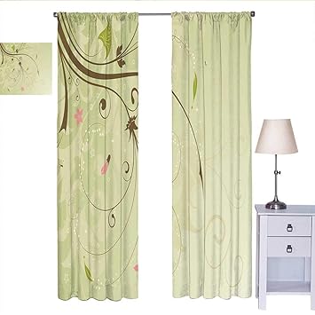 Amazon Com Green And Brown Curtains For Living Room Floral