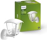 Philips Creek Outdoor Wall Light IP44 Aluminium White E27 Bulb Sold Separately