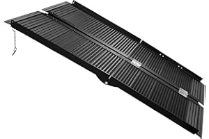TackView 4 ft Aluminum Folding Wheelchair Ramp, Portable Non-Slip Mobility Ramp for Home Steps, Stairs, Doorways & Curbs, 800