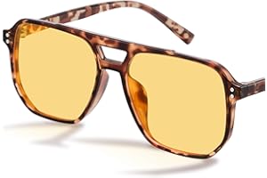 livho Vintage Aviator Blue Light Blocking Glasses, Fashion Oversized Frames with UV Protection Coating, Unisex Design