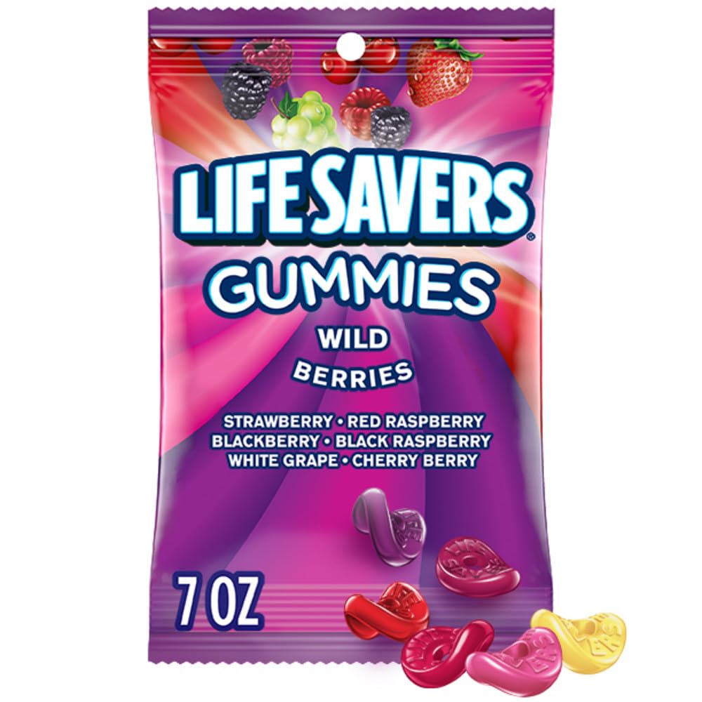 LIFE SAVERS Wild Berry Gummy Candy Variety Pack, Assorted Candy Variety Pack, Bulk, 7 oz (12 Bags of Gummies) Image