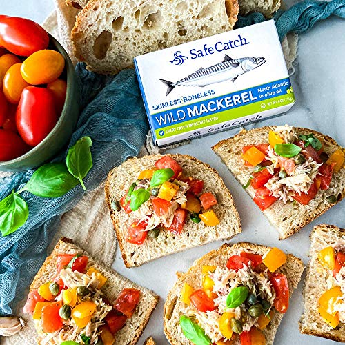 Safe Catch Canned Mackerel Fish in Pure Olive Oil, Mercury Tested, Wild