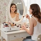 BULLA 360 Rotating Makeup Organiser 2 in 1 Skincare Storage White view 8