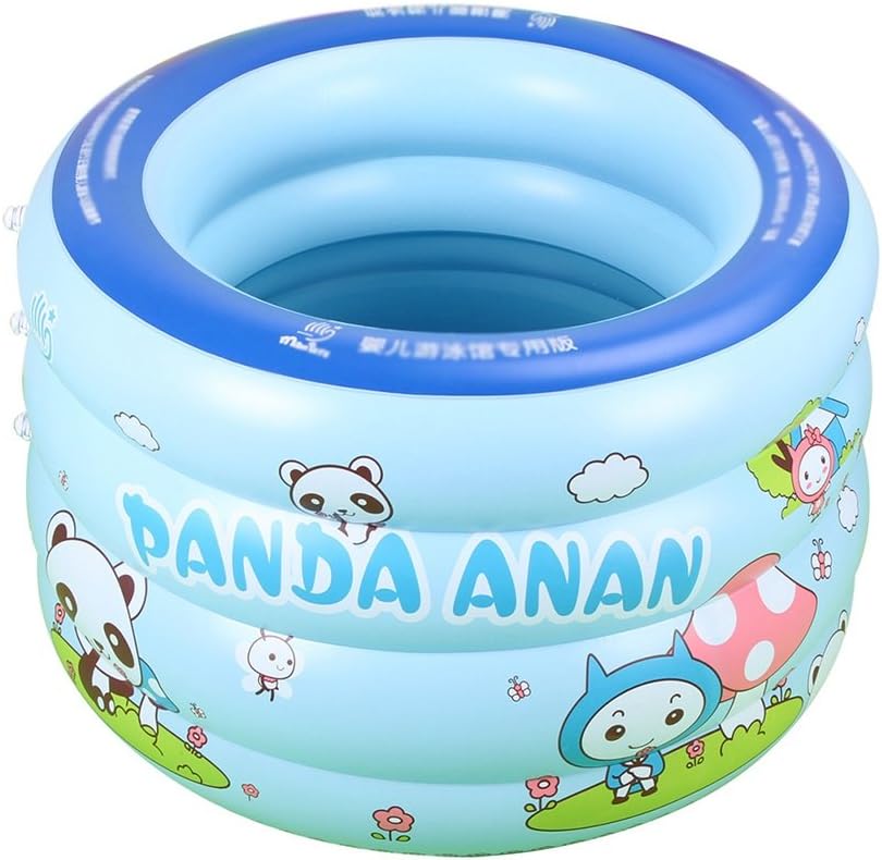 Baby inflatable swimming pool children thickening bath tub blue ( Color : Foot pump , Size : 100cm )