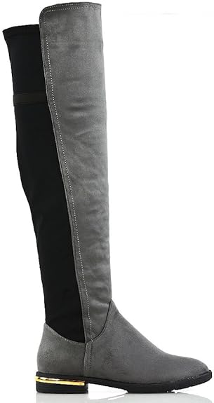 black boots with gold trim