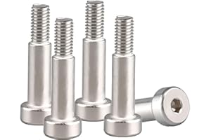 UOMIO 5 PCS 8*M6*25 Hex Socket Shoulder Bolt, Metric Machine Hex Socket Screw, Stainless Steel Shoulder Screws/Bolts, Metric Socket Head Cap Screws, Rust-Resistant, Smooth Finish, Durable