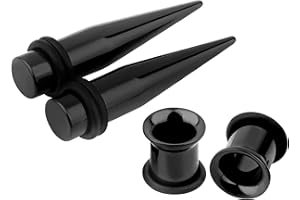 Awinrel 1g 7mm 316L Surgical Steel Ear Tapers Stretching Kit and Flesh Tunnels Gauges Plugs for Ears Women Men Piercing Jewel