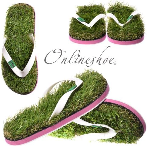 Womens Funky Festival Hen Party Grass Flip Flops Flip Flops with a Green Twist
