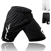 Gold BJJ Jiu Jitsu Shorts - IBJJF Approved No Gi Fight Short - for Grappling, MMA, Wrestling, Muay Thai & Boxing