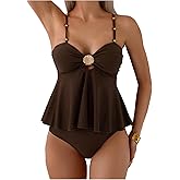 GORGLITTER Women's Tankini Swimsuits High Waisted Thong Bathing Suit Y2K Cute Cheeky Summer Beach Vacation Swim Wear