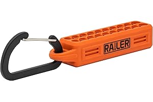 Screwdriver Bit Holder Storage Organizer – Railer 20-Hole Orange Bit Holder with Carabiner