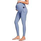 JOYSPELS Smooth Feeling Maternity Leggings Over The Belly with Pockets Workout Pregnancy Pants