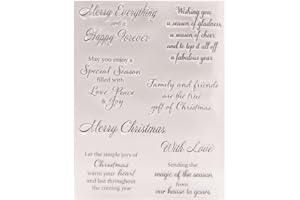 NZJ Merry Christmas May You Enjoy a Special Season Clear Stamp Background Transparent Silicone Stamp Spill and Splatter Rubber Stamp for Scrapbook Journal Card Making 4.3 x 6.3 Inch