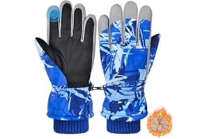 PAMAID Kids Snow Gloves Ski Winter Gloves for Girls Boys, Waterproof Snowboard Gloves with Touchscreen for 8-15 Years